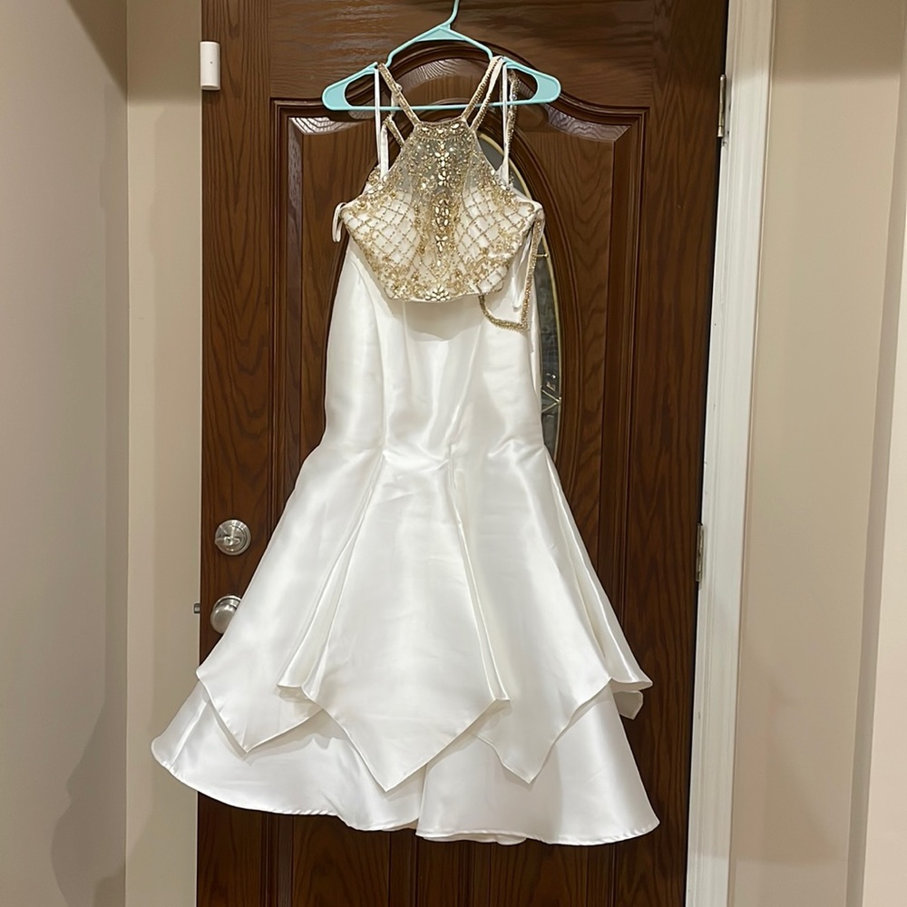 Beaded Mermaid Two Piece Prom Dress